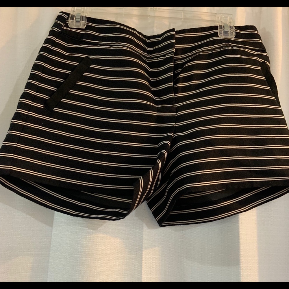 Loft Black and White Striped Shorts